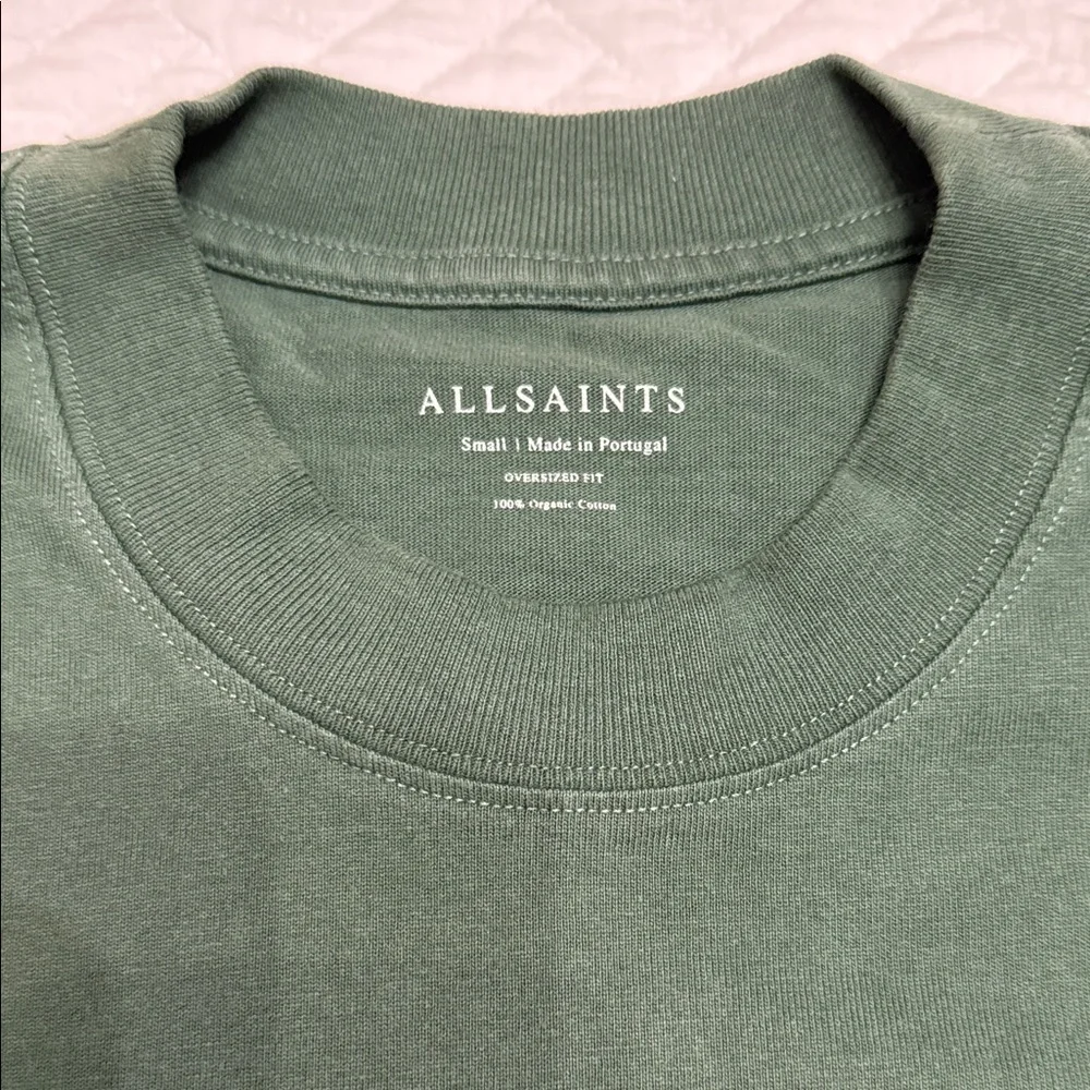 All Saints Forest Green Short Sleeve Tee - Picture 2 of 6